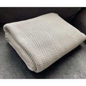 IN2GREEN Throw /Blanket Recycled Cotton GRAY White Approximately 54x60